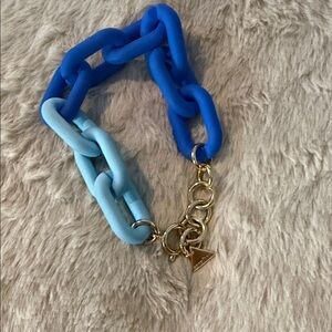 Chunky Serafina Blue and Gold Chain Bracelet